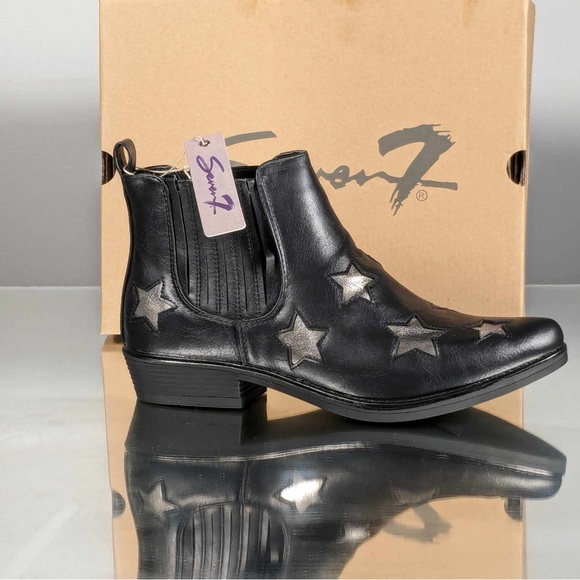 NWT /NIB SEVEN7
ROCKSTAR FAUX LEATHER BLOCK HEEL ANKLE BOOTS -10 - Picture 8 of 8